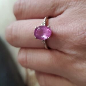 SOLD Pink Oval Cushion Topaz 925 STS Sz 8